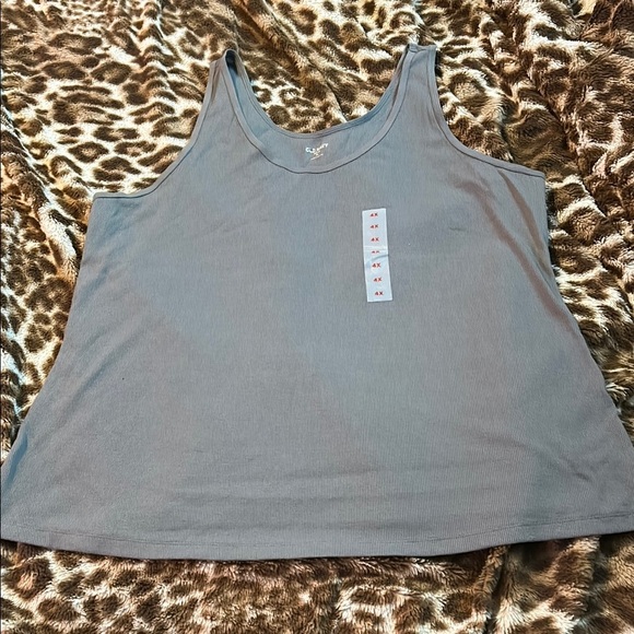 Old Navy Gray Crop Tank Top Relaxed Fit - Picture 1 of 4